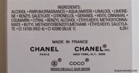 chanel mademoiselle perfume ingredients